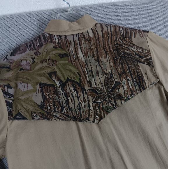 Spartan Vintage Realtree Western Shirt Men's *Medium Tan Camo Hunting USA Made - Picture 9 of 13